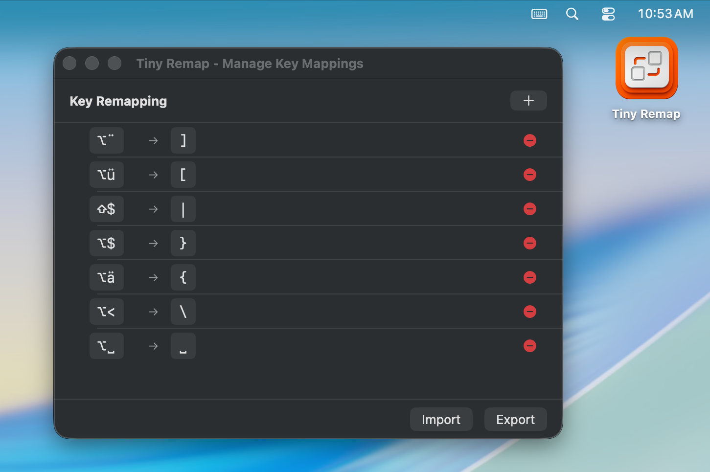 Tiny Remap screenshot